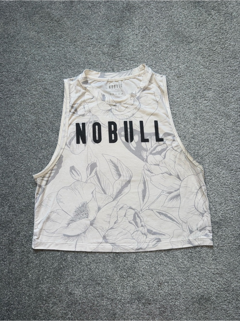 NOBULL Women's Floral Cropped Tank Top in White